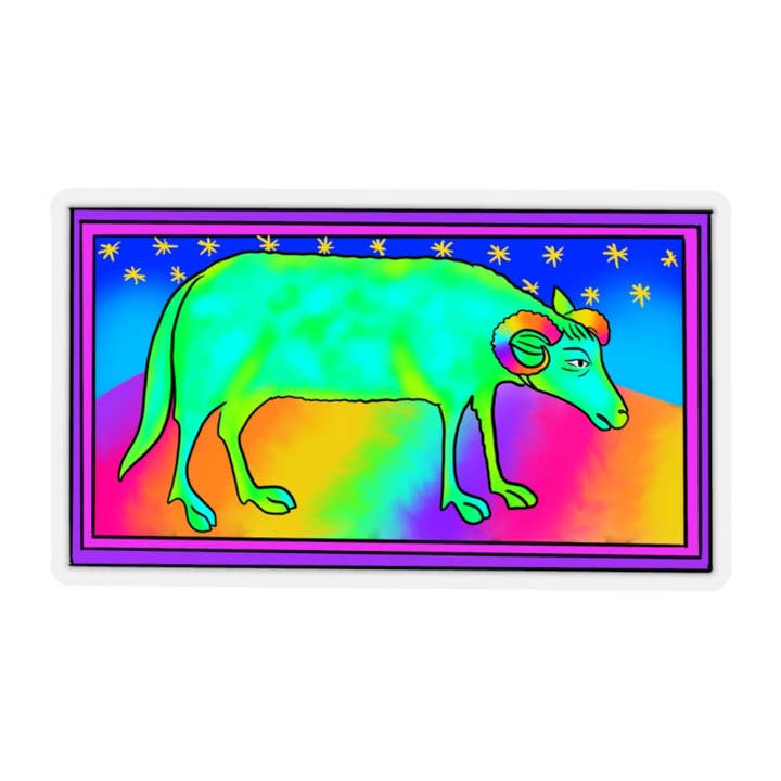 Forarget Ram middelalderlige neoner klistermærke for engroshandel hos Le Fae Rouge