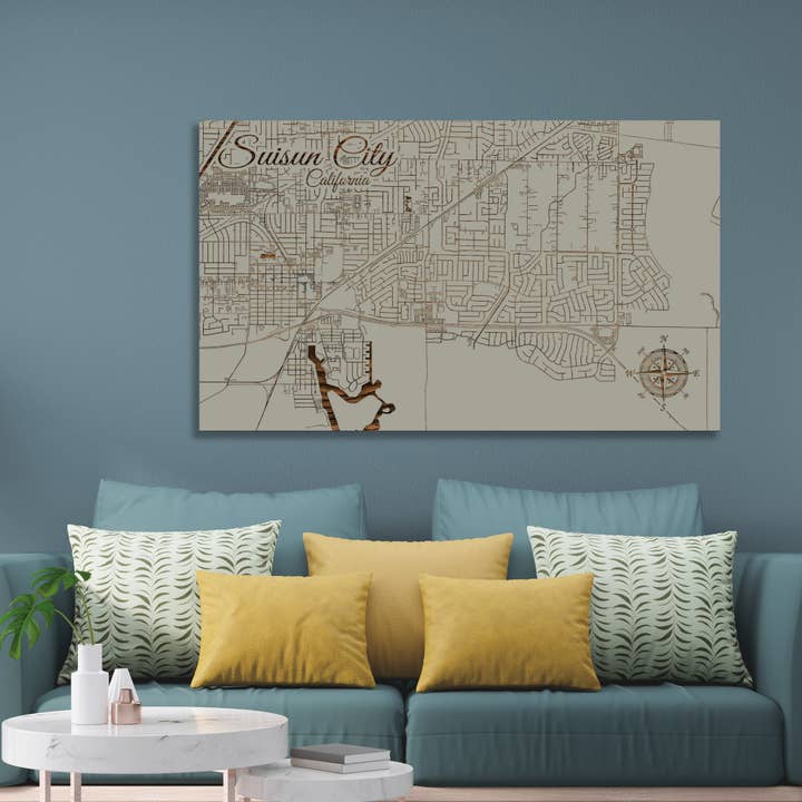 California: Mapa callejero de Suisun City para venta al por mayor de Fire & Pine