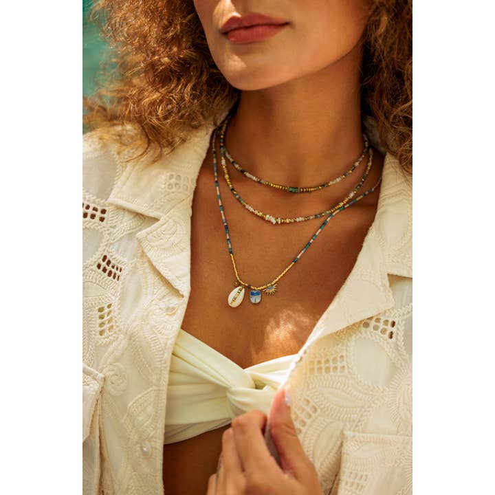 REMOVED BRAND - Wholesale Choker/Collar - Pack of 2 Rim C7 Necklaces Opal, Ruby Zoisite, Turquoise3