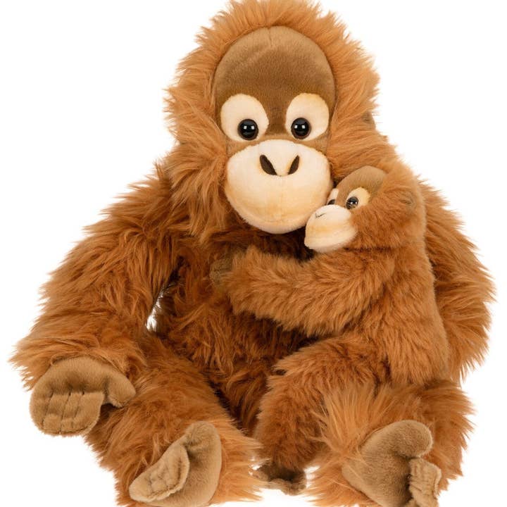 Orangutan with baby, sitting - cuddly/plush toy and other Purchase Wholesale orangutan. Free Returns & Net 60 Terms on Faire trending on Faire.