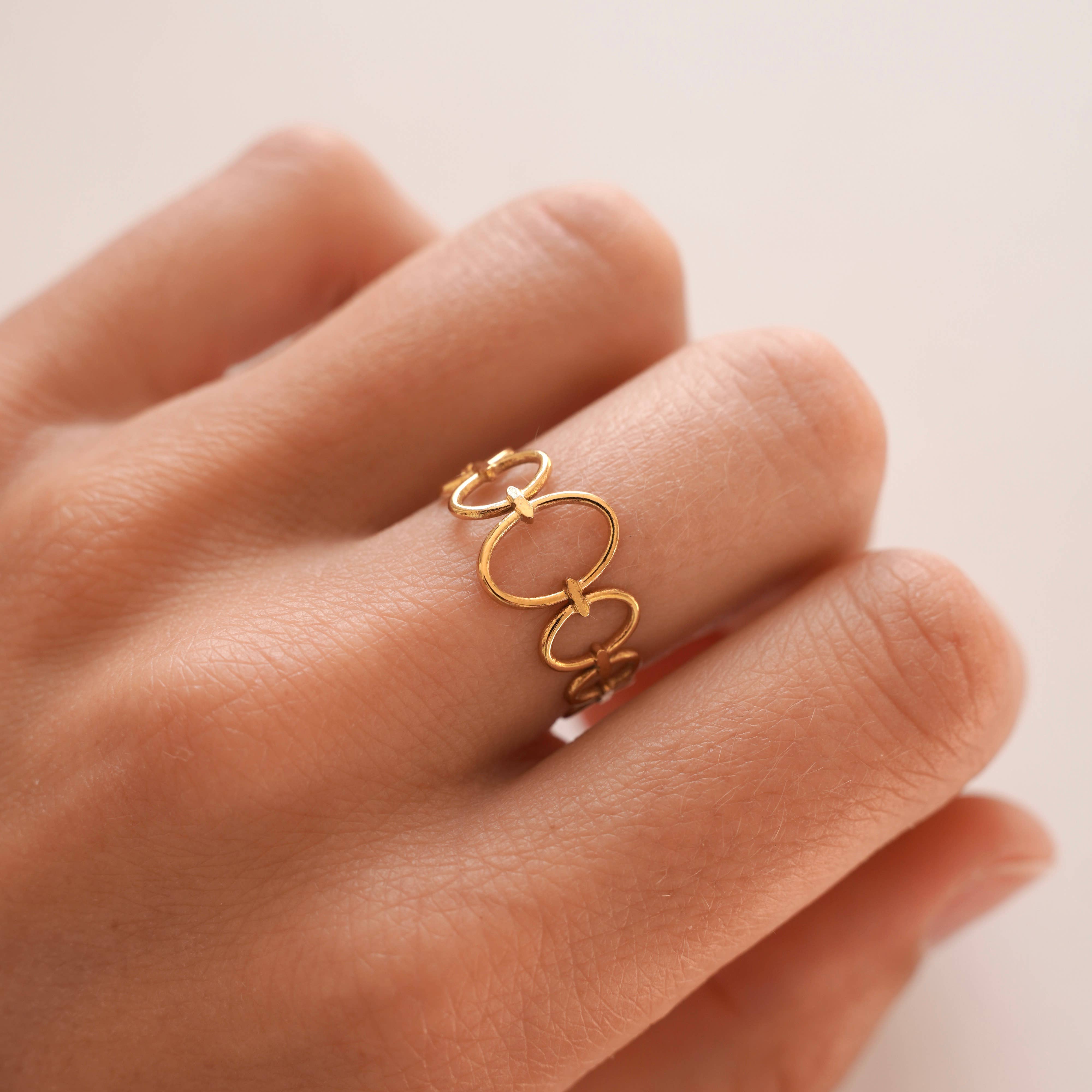 Victoire Collection - Vente Anneau/bague à empiler - Bague femme acier inoxydable anneaux ovales2