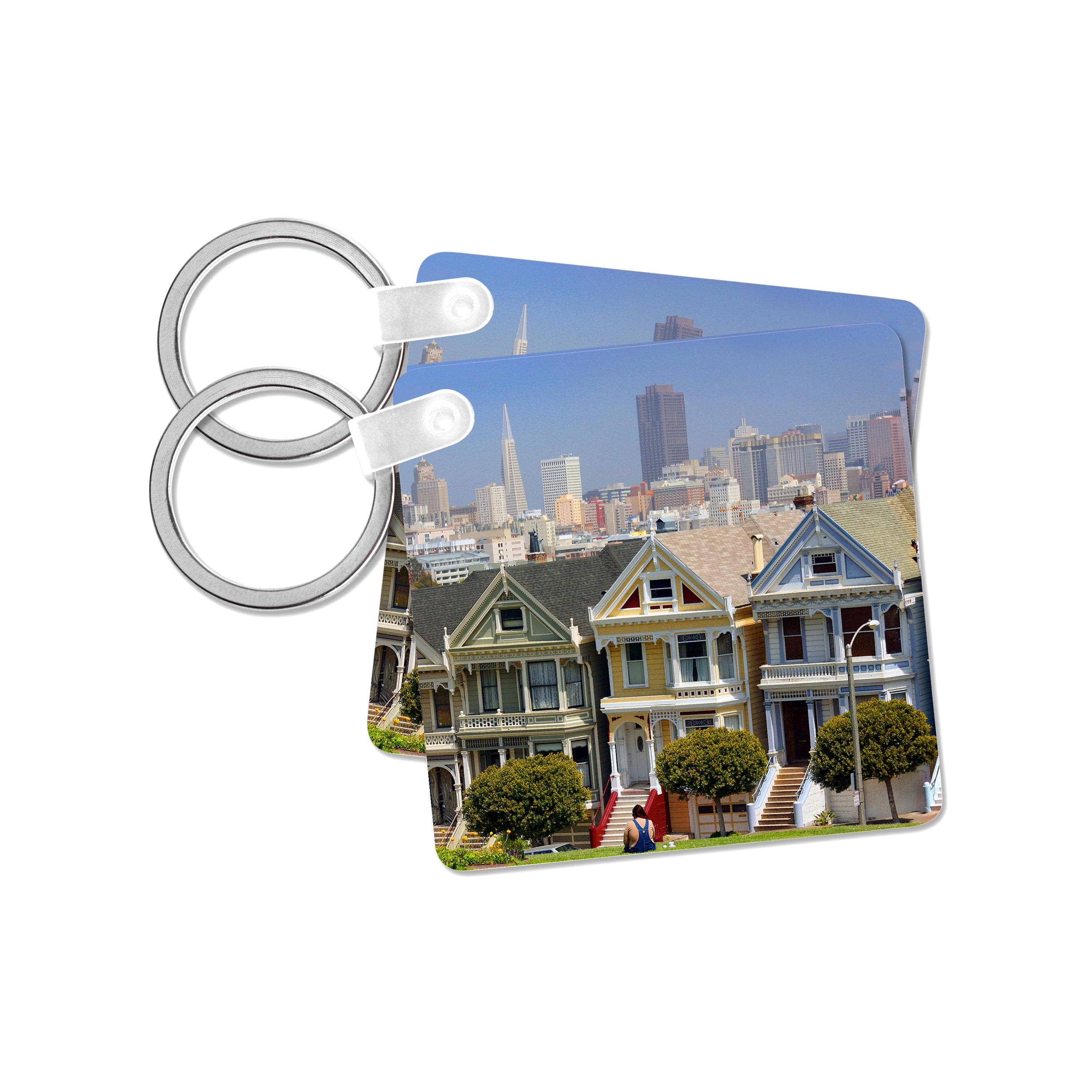 3dRose - Wholesale Keychain - Unisex - 3dRose, USA, California. San Francisco, the Painted Ladies., Key Chain