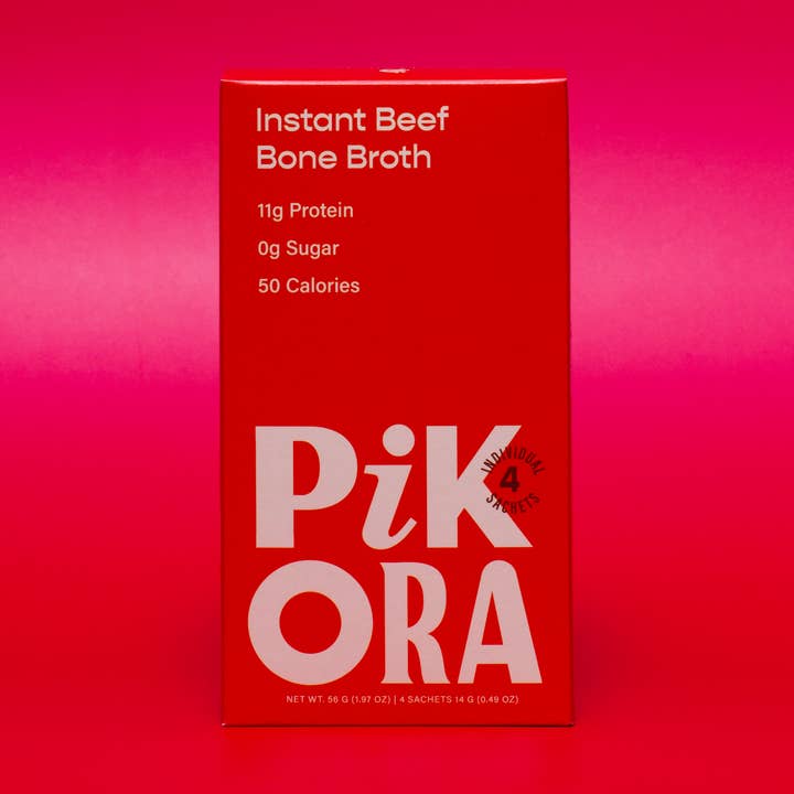 Pikora - Wholesale Broth - Beef Bone Broth (4 Single-Serve Sachets)