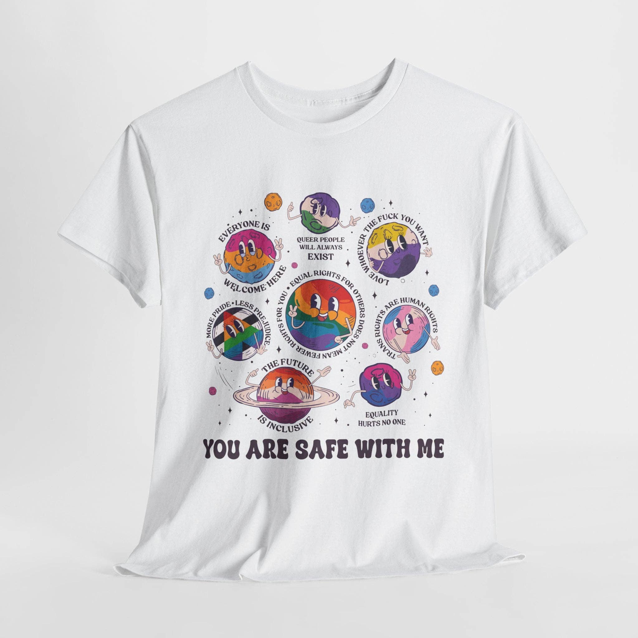 Kennidi Co. - Wholesale Screen Printed T-Shirt - Unisex - You Are Safe With Me- LGBTQIA+ Ally T-shirt2