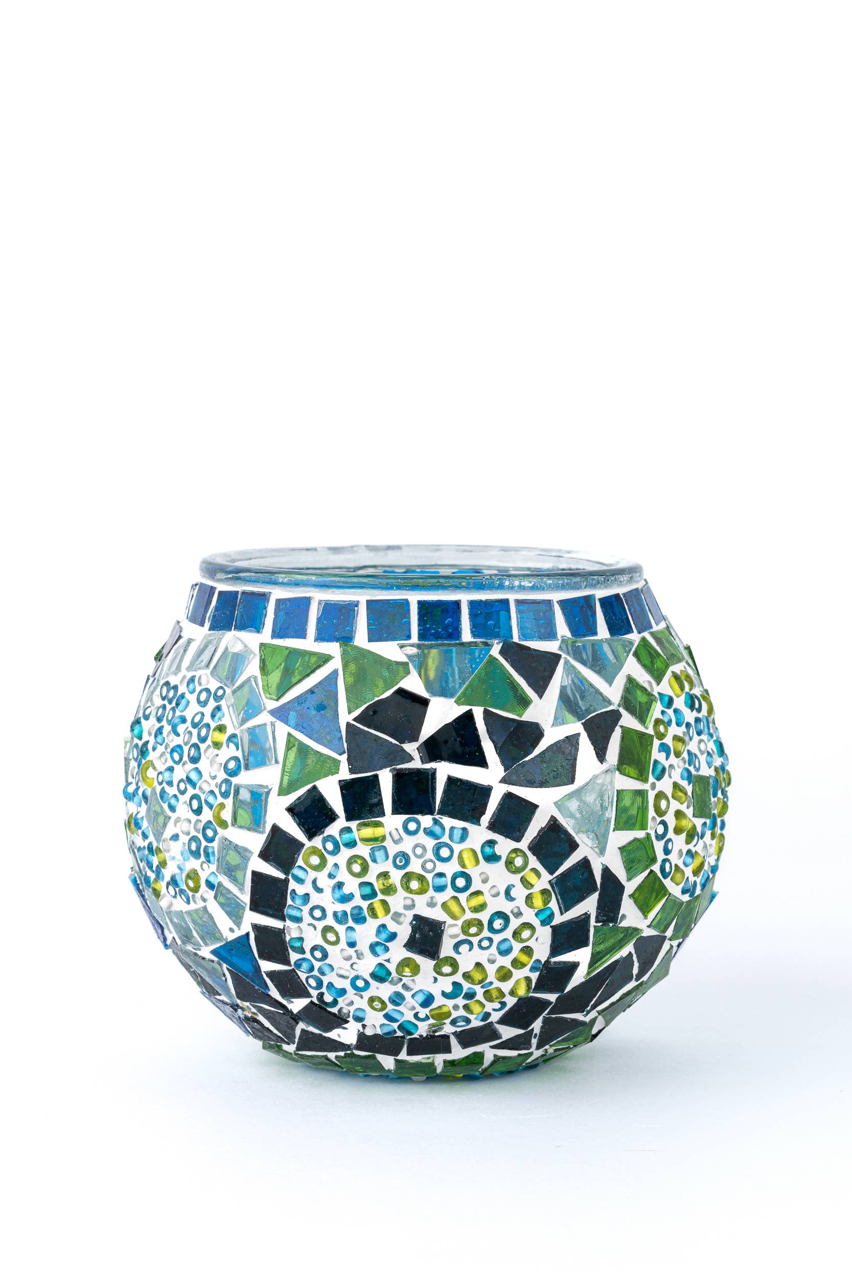 KAFTHAN - Wholesale Candle Holder - Large Mosaic Glass Candle Holders | Christmas Holiday Decor28