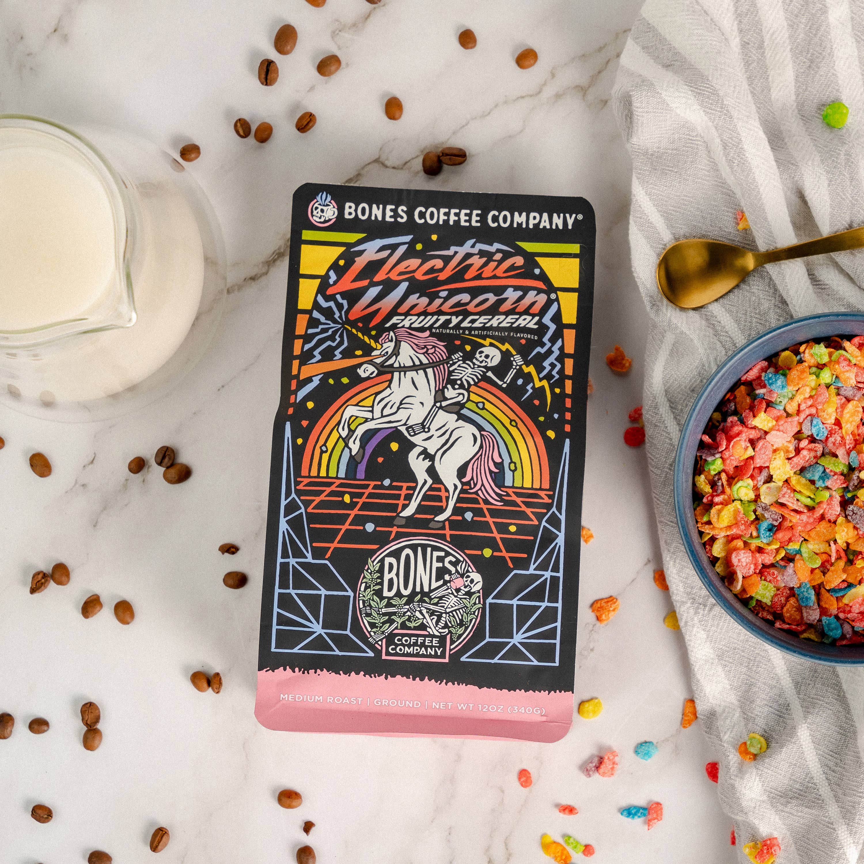 Bones Coffee Company – Engroshandel Kaffebønner – Elektrisk enhjørningskaffe | 12 oz | Hele bønne og formalet7