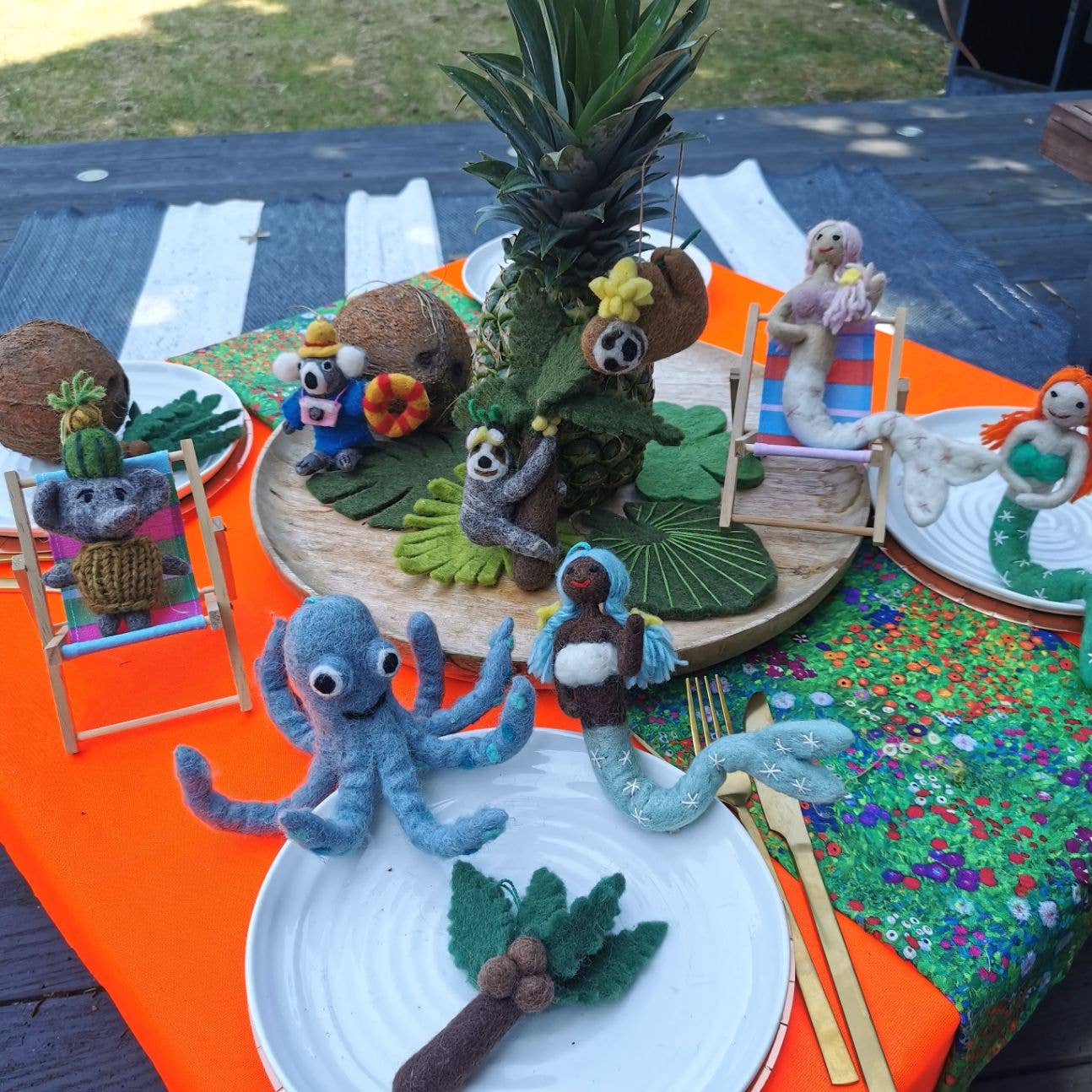 Felt So Good - Wholesale Ornament - Handmade Felt Ollie the Octopus Fair trade Hanging Decor6