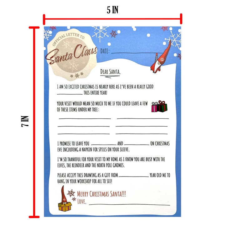 Official Letters to Santa Kit for Kids (3 Pack) for wholesale by The North Pole Gnome