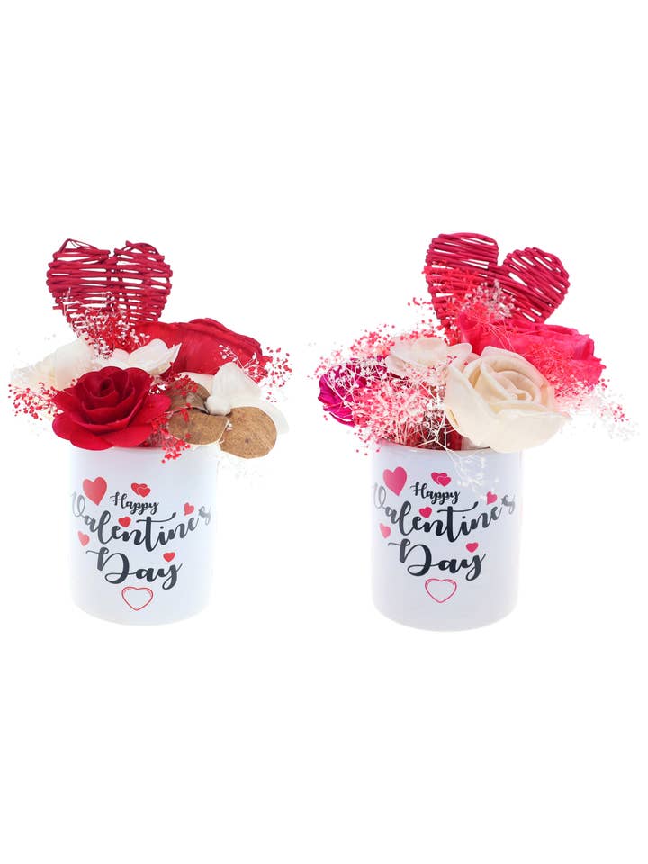 Happy Valentine’s Day” 💖Decorative Mug Floral Arrangement💐 for wholesale by Your Home