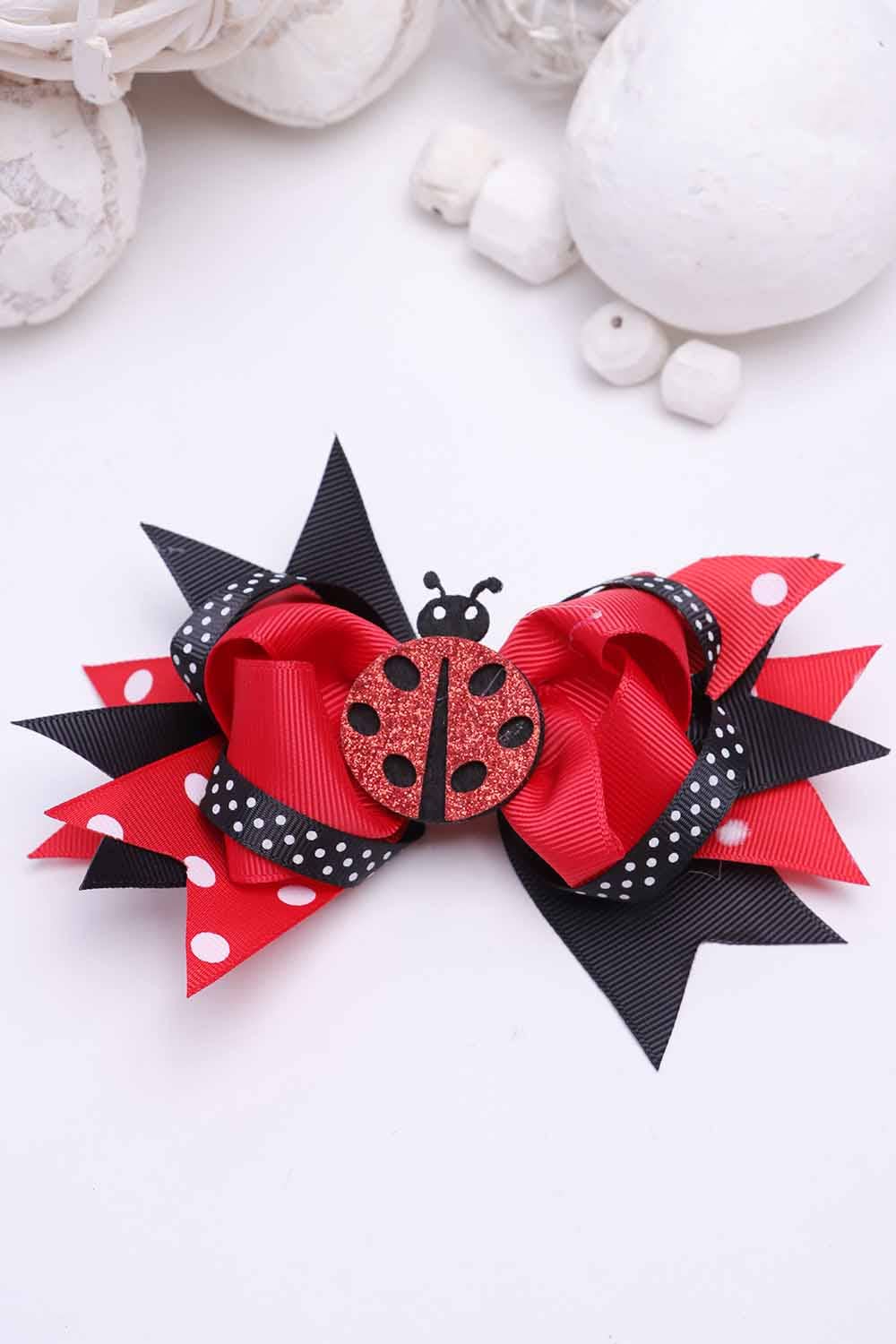 Jaylanie - Wholesale Hair Bow - Kids - H622 | Lady Bug Hair Bow1