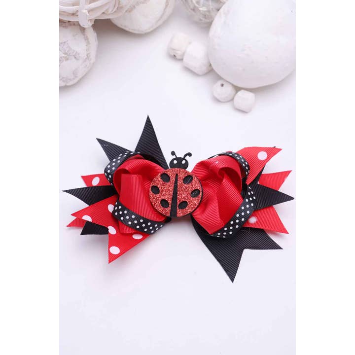 Jaylanie - Wholesale Hair Bow - Kids - H622 | Lady Bug Hair Bow1