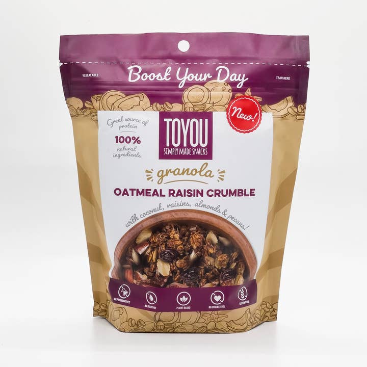 CRUMBLE À L'AVOINE ET AUX RAISINS 340 G pour la vente par ToYou Snacks