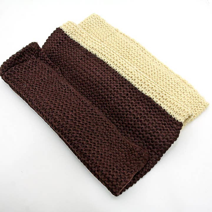 Sensibling Corp. - Wholesale Scarf - Women's - Two Tone Chunky Knit Infinity Scarf2