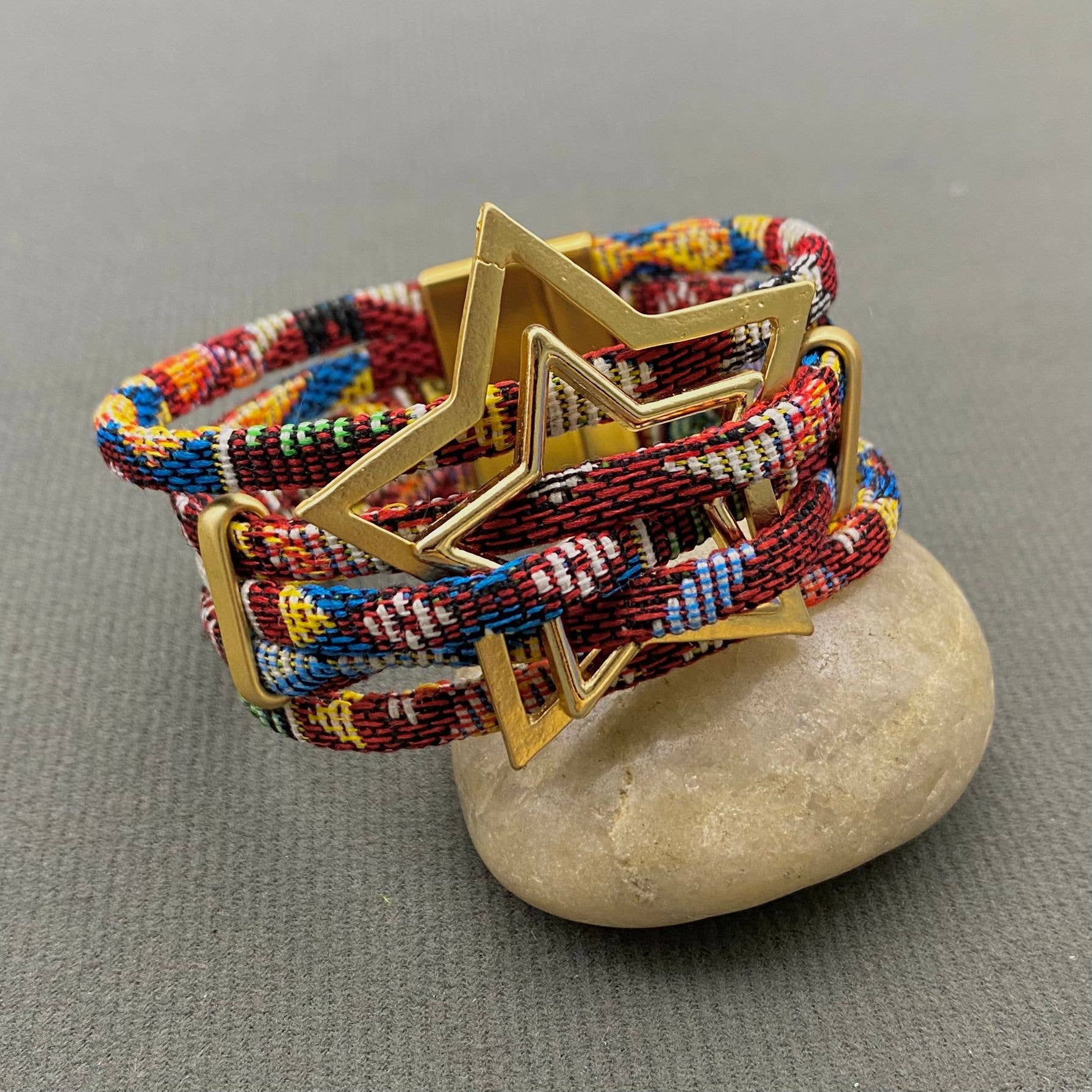 Mio Queena - Wholesale Bangle Bracelet - Star Multi-layer Braided Rope Magnetic Buckle Bracelet - LB1