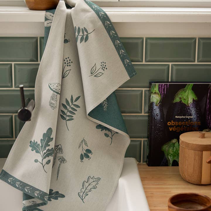 Echi della foresta - Strofinaccio jacquard 50x75 in cotone per la vendita all'ingrosso da parte di Coucke