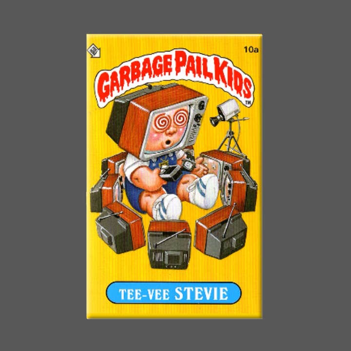 Ba Ba Buttons - Wholesale Lapel Pin/Button - GARBAGE PAIL KIDS, Tee Vee Stevie, Magnet, Buttons, GPK