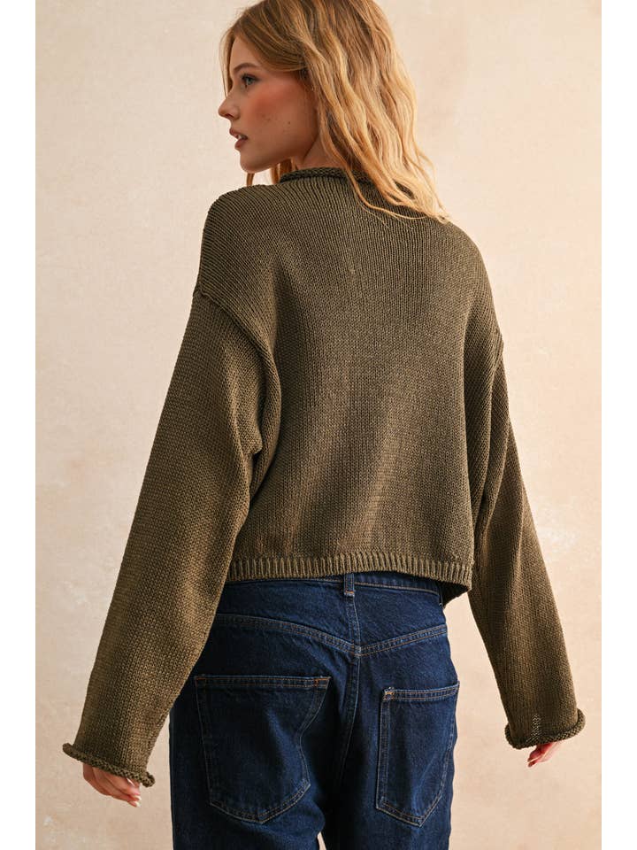 MIOU MUSE - Wholesale Knit Sweater - Women's - J5433 LIGHT WEIGHT BUTTON FRONT CARDIGAN7