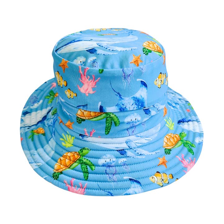 GORRO DE NATACIÓN REVERSIBLE ~ OCÉANO para venta al por mayor de Little E & Co