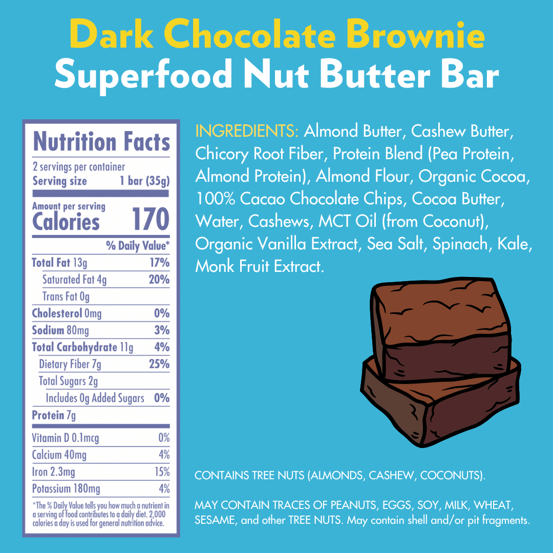 B.T.R. Bar - Wholesale Snack Bar - DARK CHOCOLATE BROWNIE Superfood Nut Butter Bar2