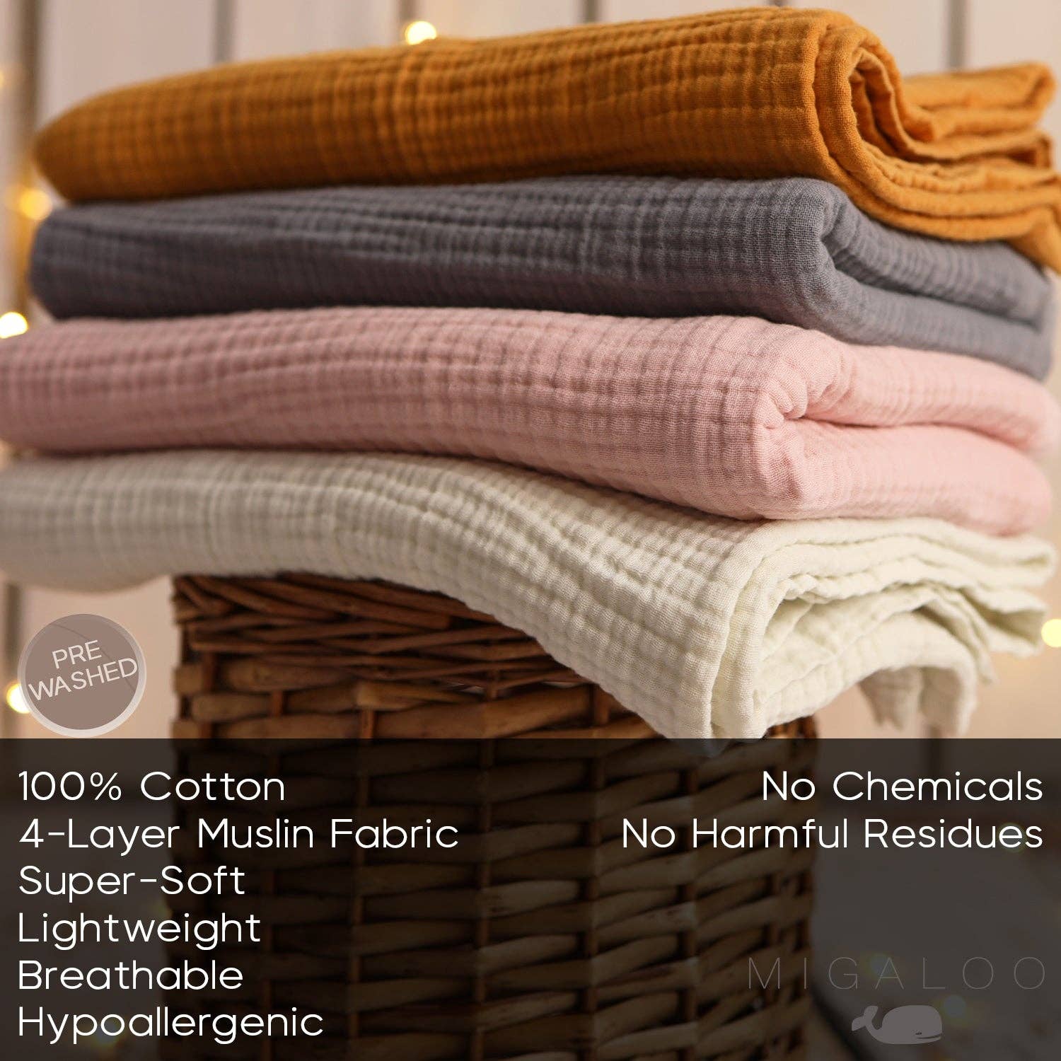 Barooga - Wholesale Bedding Blanket - Kids & Baby - Baby Muslin Blankets (4-Layered)14