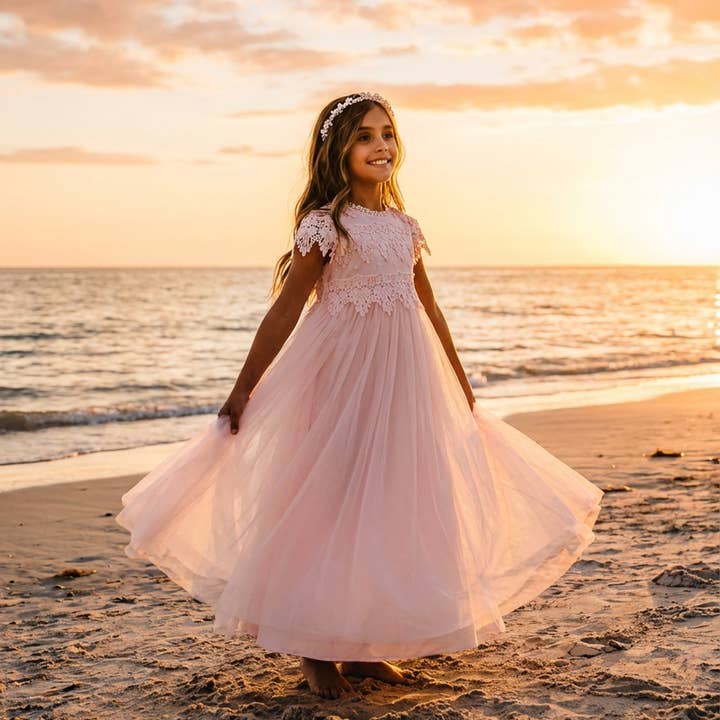 Il Vestito Sienna - Rosa Cipria per la vendita all'ingrosso da parte di Nicolette's Couture