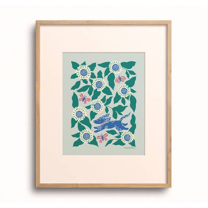 Daisy Dog Art Print for wholesale by Nuthatch Studio