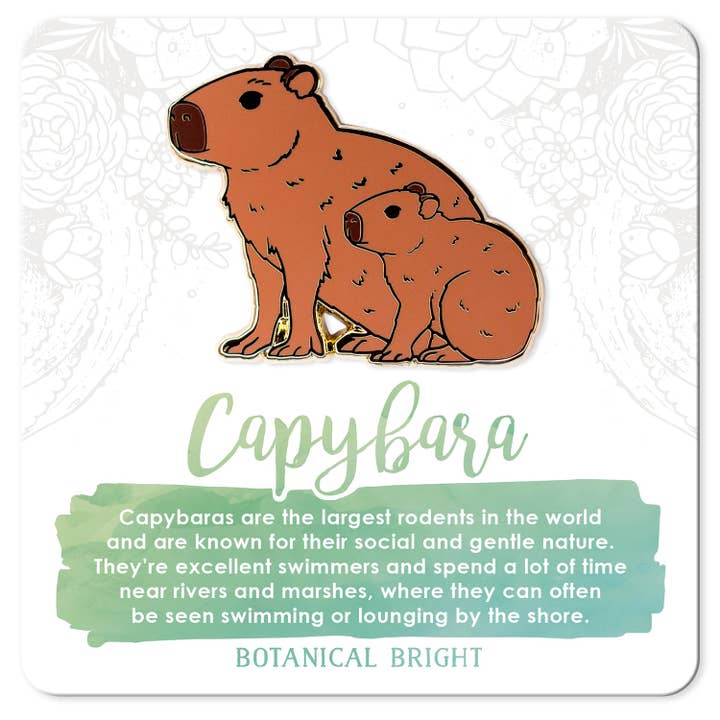 Capybara Enamel Pin for wholesale by Botanical Bright