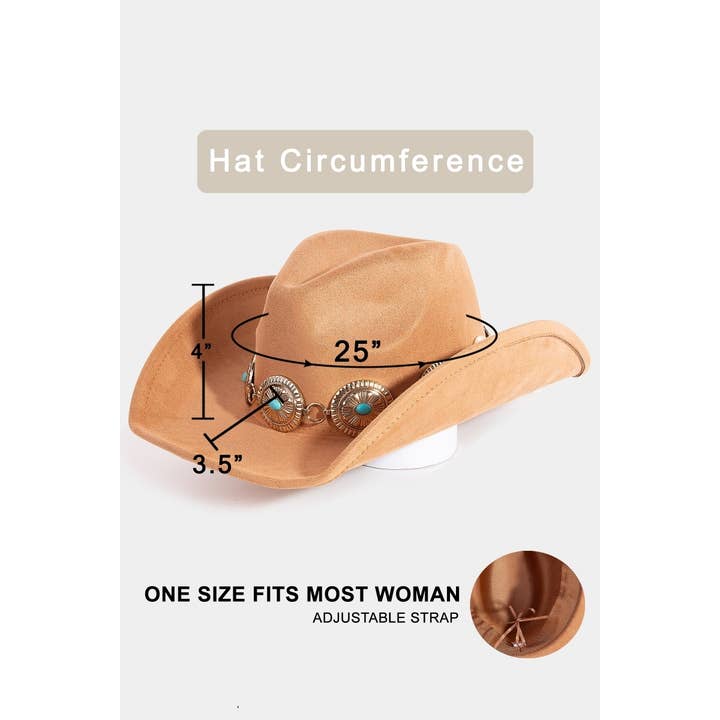 Anarchy Street – Engroshandel Bucket hat - Dame – Turkis Stud Oval Concho Kæde Western Cowboy Hat7