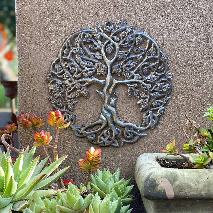 Haiti Fair Trade~ It's Cactus - Wholesale Wall Accent - Metal Wall Art, Haitian Tree of Life Wall Decor 11"