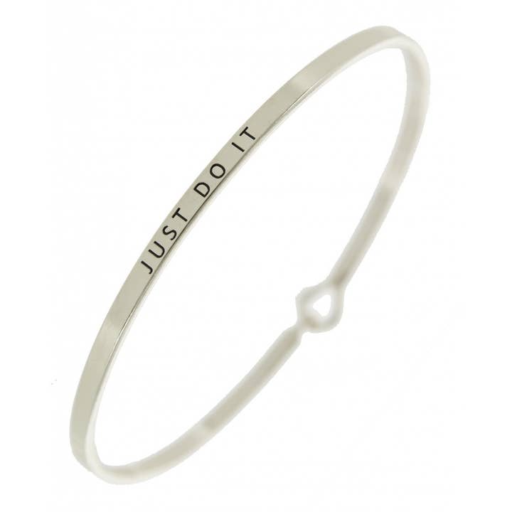 FR4313 JUST DO IT _3mm Inspired Message Bangle for wholesale by 0011 PREMIERE