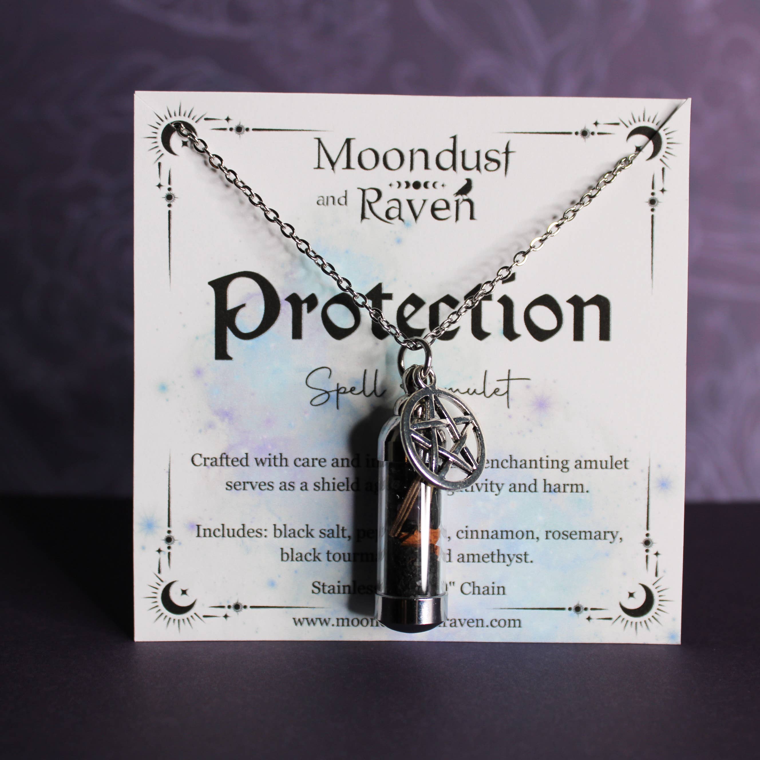 Moondust and Raven - Wholesale Pendant/Charm Necklace - Protection Spell Jar Amulet Necklace,Witchy Crystal Jewelry 5