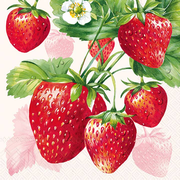Paper Lunch Napkins 20ct Strawberry Fruits Cream for wholesale by Boston International