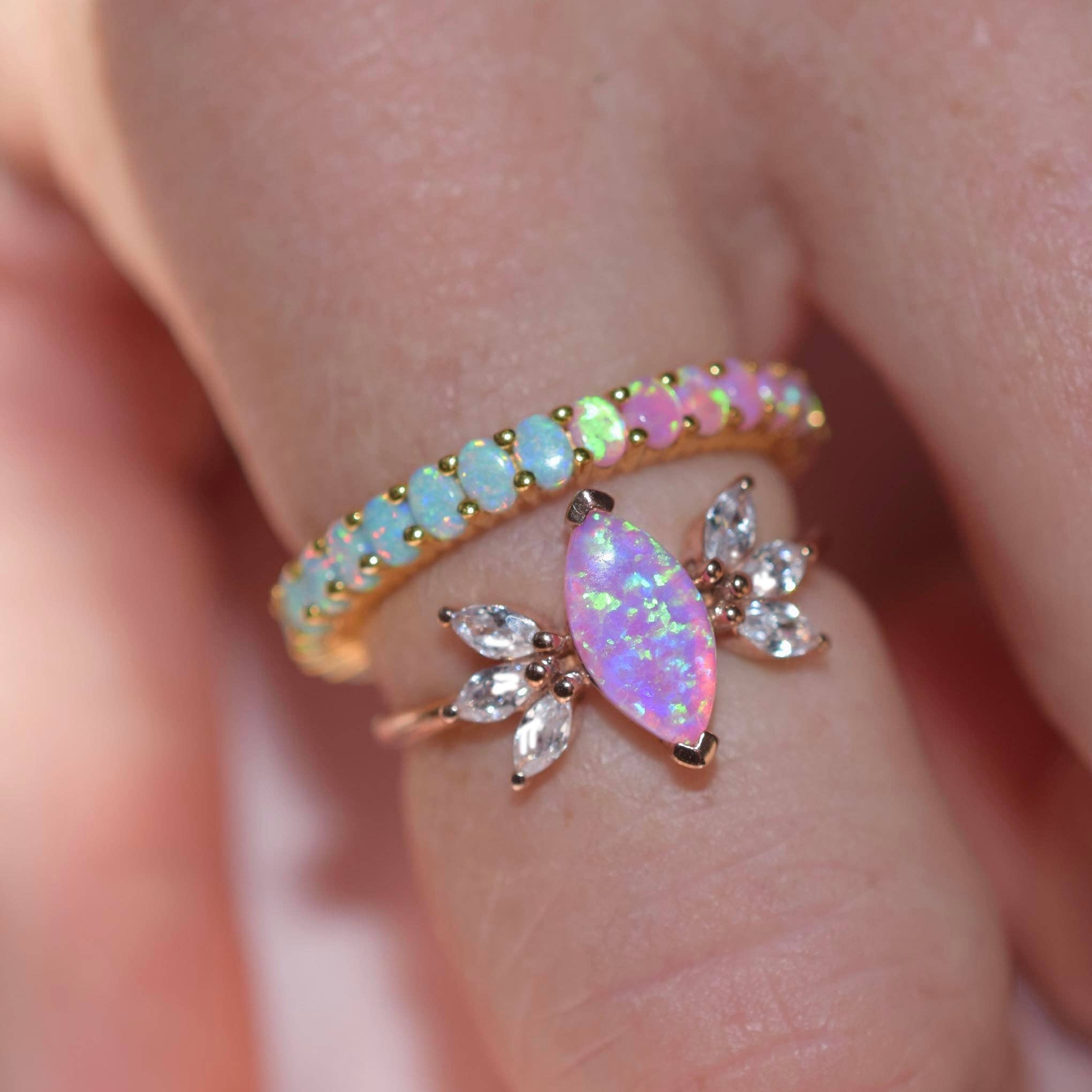 La Kaiser - Wholesale Multi-Stone Ring - Opal Ombre Dual Band 3