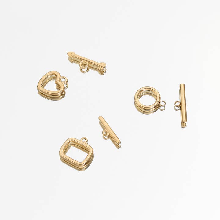 WJW - Wholesale Clasp - 18K Gold PVD Stainless Steel Small Circle Toggle Clasp4