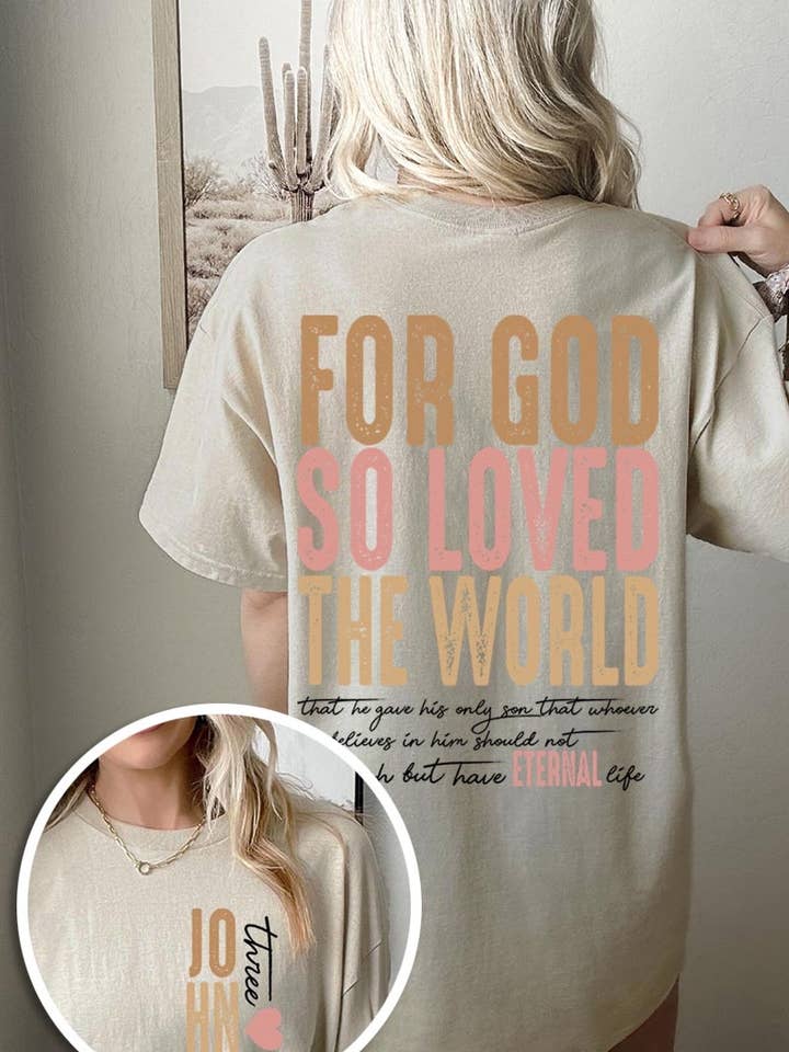 For God So Loved the World Graphic Heavy Cotton T for wholesale by COLORBEAR