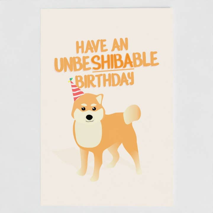 Buon compleanno inSHIBAttibile Carta Cane Shiba Inu per la vendita all'ingrosso da parte di The New Aesthetic