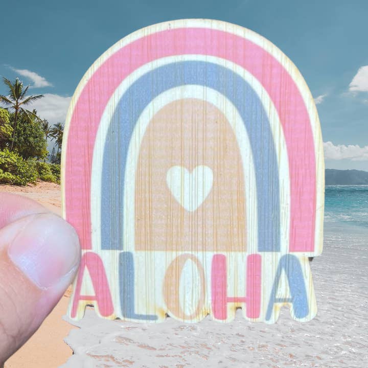 Bamboo Wood Stickers - Wholesale Sticker - Rainbow Aloha