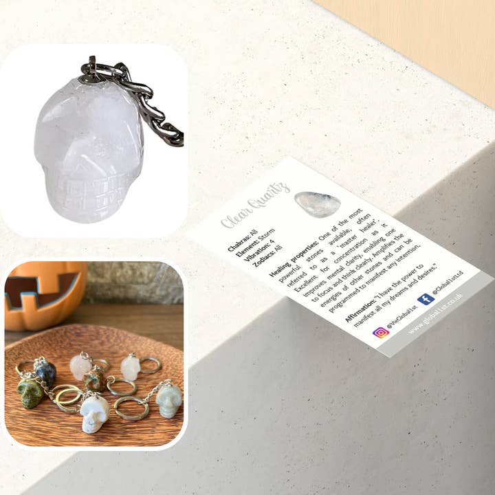 VIE – wholesale Keychain – Unisex – Crystal Skull Head Keychain, 2cm2