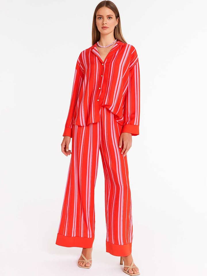 Ladies Striped Long Sleeves Top & Pants Lounge Set SKST5K26 and other Purchase Wholesale ladies pajamas. Free Returns & Net 60 Terms on Faire trending on Faire.