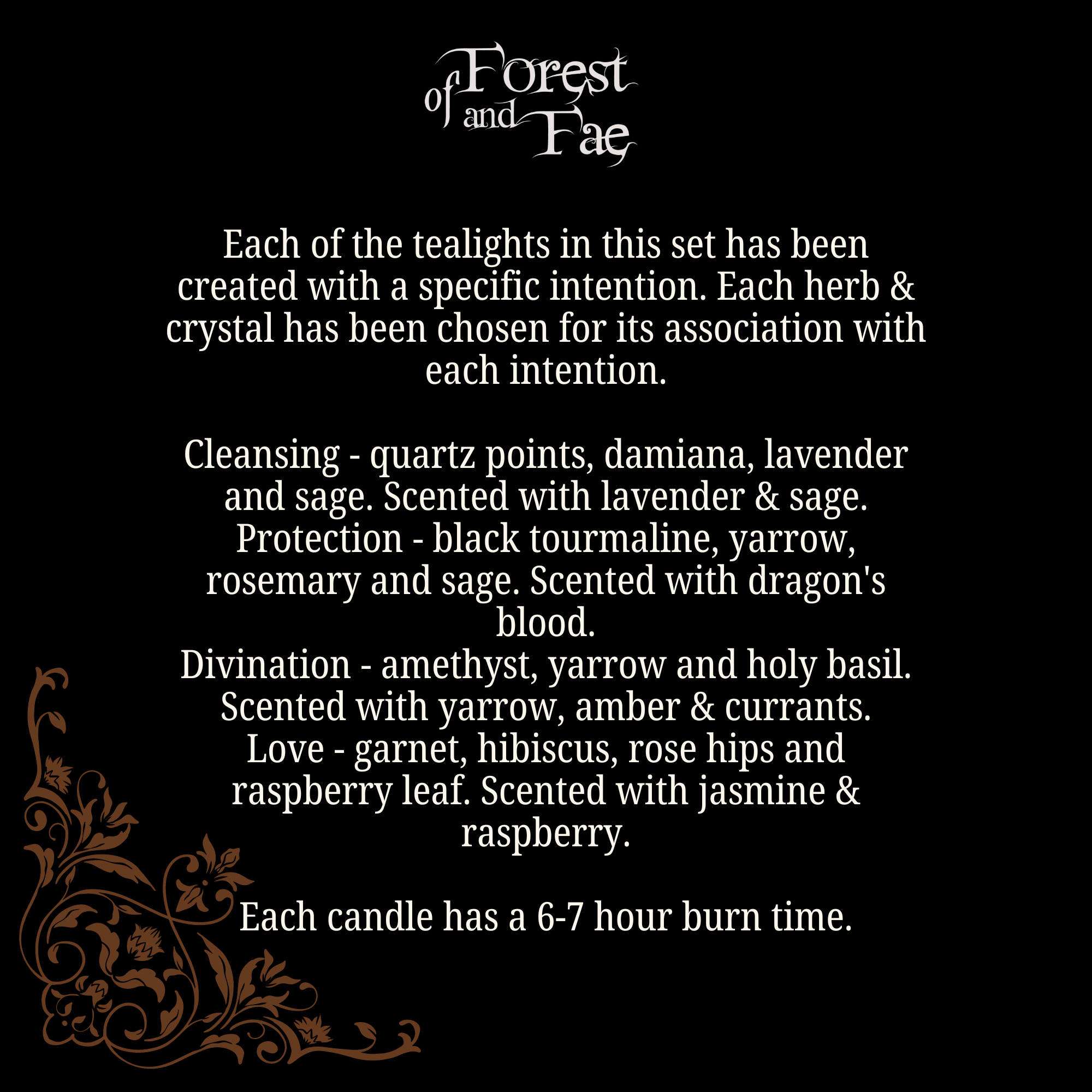 of Forest and Fae - Wholesale Tea Light Candles - Tea Light Spell Candle Set • Crystal & Herb Candles • Witchy1