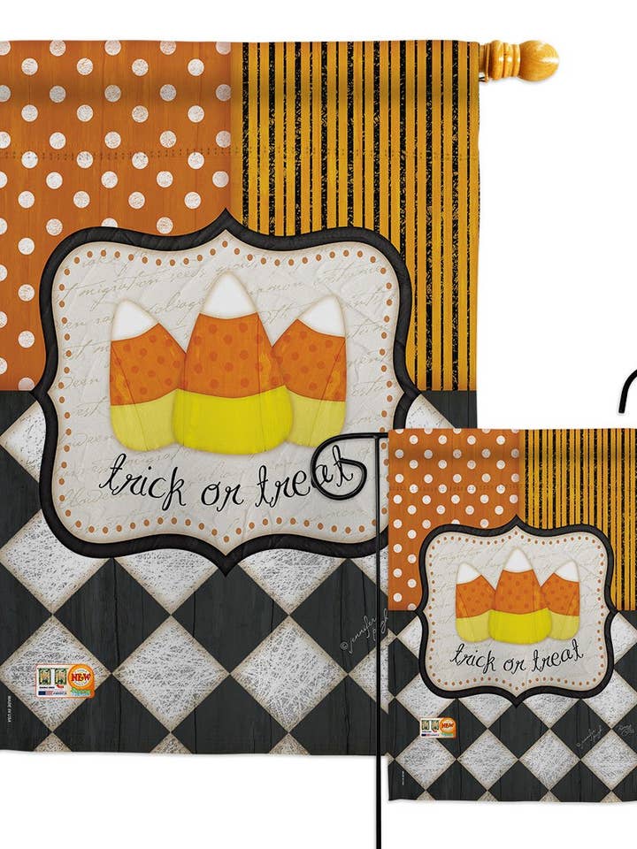 Trick or Treat Falltime Halloween Sweet Decor Flag for wholesale by Two Group Flag Co