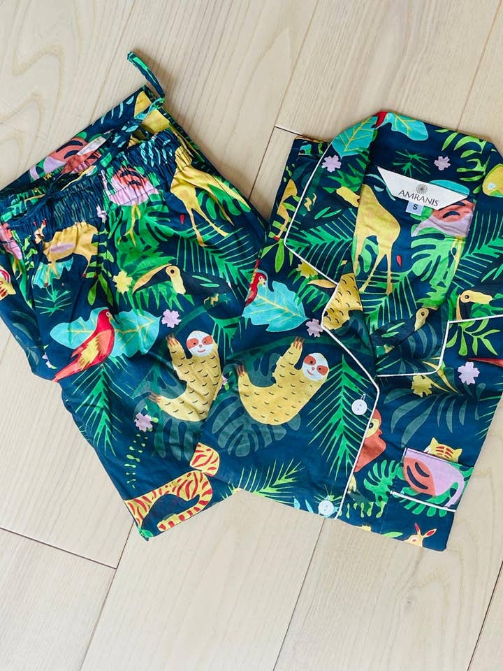 Baumwoll-Lang-Pyjama-Set für den Großhandel von AMRANIS