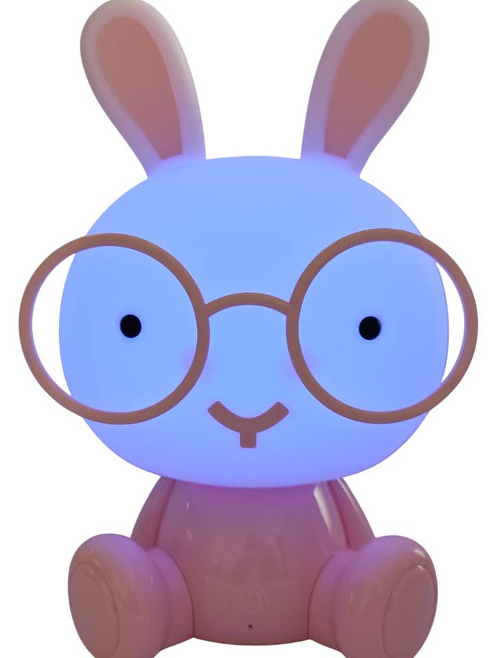 DF2028 - Una lampada a tocco a forma di coniglio rosa con LED che cambia colore per la vendita all'ingrosso da parte di David Fischhoff Ltd