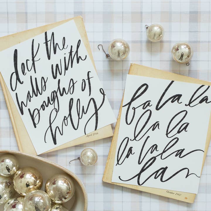 Fa La La | Black | Art Print for wholesale by Lindsay Letters