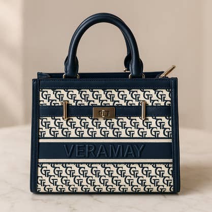 VeraMay - Wholesale Top handle bag – women's - Betti Navy Vera May Vegan Fashion Handbag0