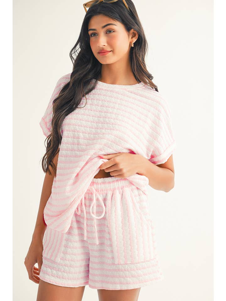 Little Daisy Closet - Wholesale Top & Pant Set (NOT Loungewear) - Women's - LDC Daily Shift Stripe Print Set