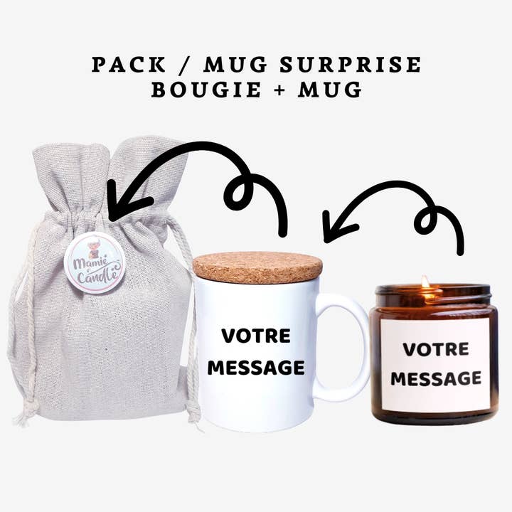 Surprise Mug - Your message - The original for wholesale by MAMIE CANDLE