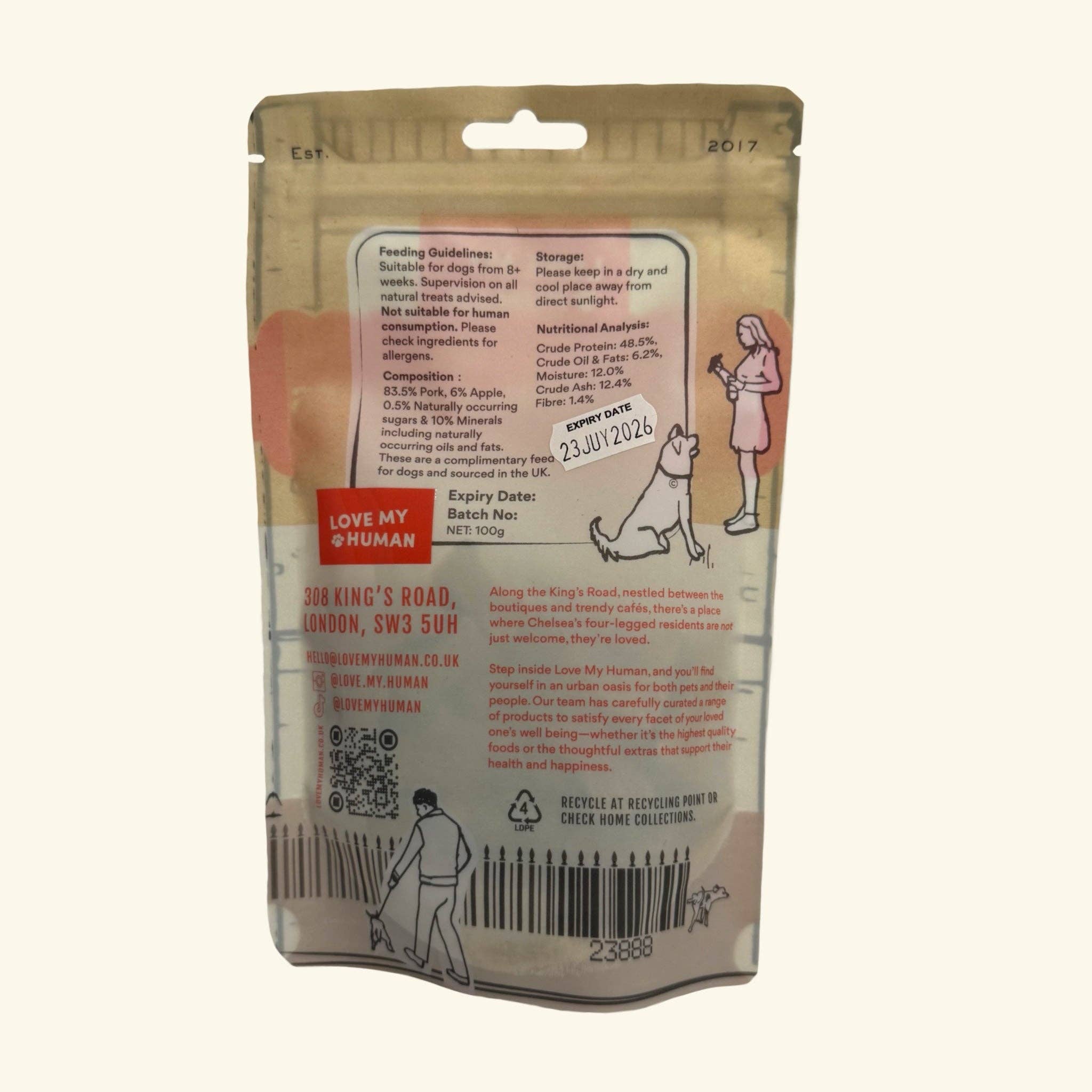 Love My Human – wholesale Godis - Hund – Fläsk & Äppelben - Älskar Min Människa1