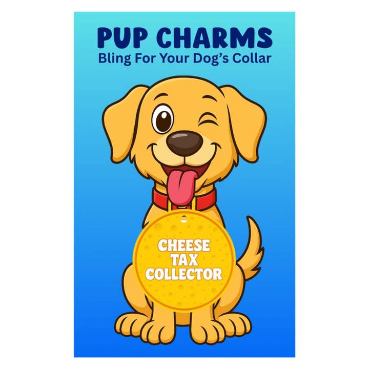 Peace, Love and Sarcasm - Wholesale Pet Collar Charm - Cat/Dog - Cheese Tax Collector Pup Charm1