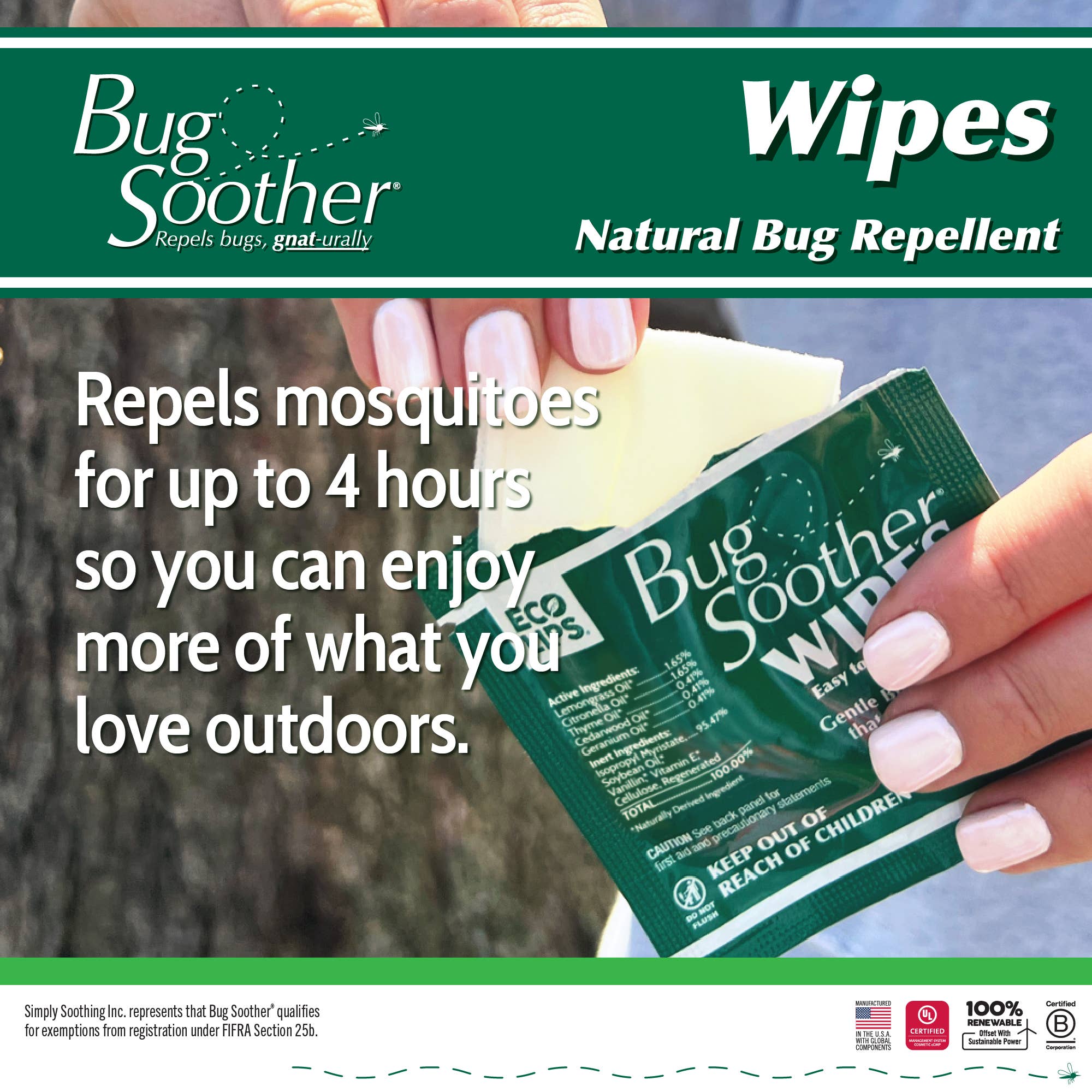Eco Lips & Bug Soother - Wholesale Insect Repellent - Bug Soother Mosquito Repellent Wipes 15-count7